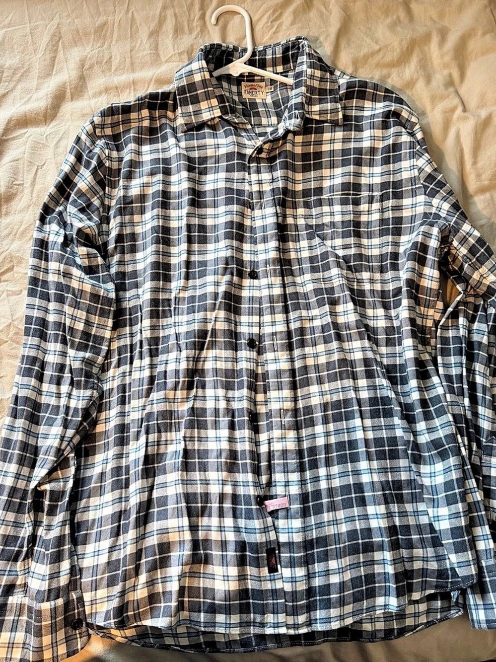 Faherty Men's Plaid Button Down Size Large Like New
